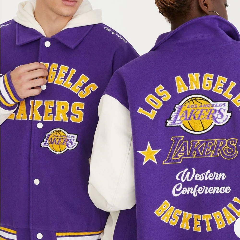 Nike Purple and White Varsity Jacket